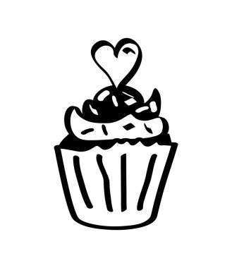 Sevgililer Günü Cupcake karalama ikonuna bayılırım.