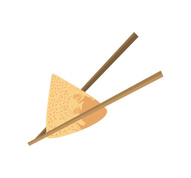 zongzi ve çubuk simgesi izole