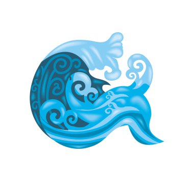 dalga deniz izole düz simgesi