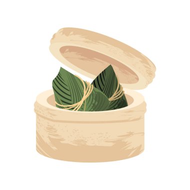 Çin yemeği zongzi ikonu izole edildi