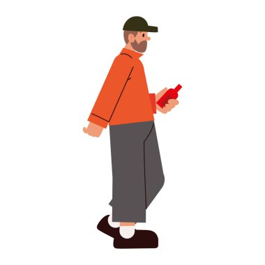 Elinde şişe olan adam izole edildi.