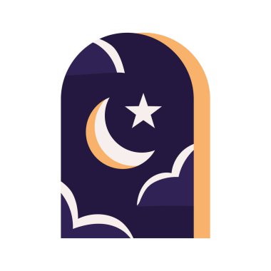 pencere gecesi sahne simgesi izole edildi