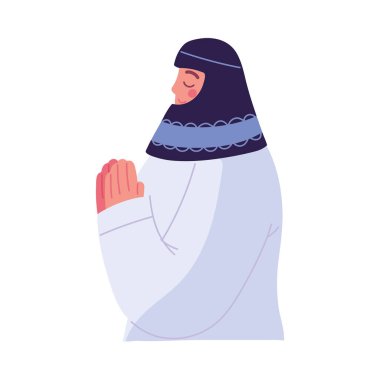 dua eden Arap kadın simgesi izole edildi