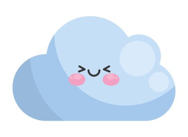 bulut kawaii gökyüzü karakter simgesi