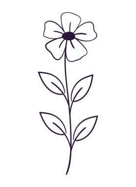 karalama çiçeği düz simgesi izole