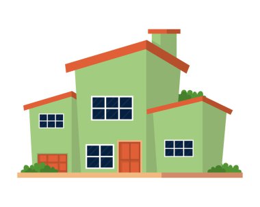 yeşil ev simgesi izole edildi