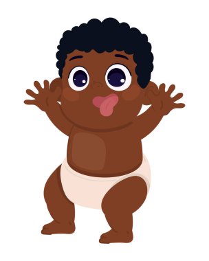 Mutlu erkek bebek simgesi izole edildi