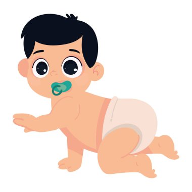 emekleyen bebek simgesi izole tasarımı