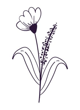 karalama çiçek yaprağı simgesi izole