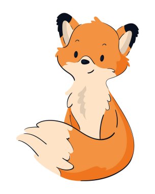 Şirin tilki hayvan simgesi izole