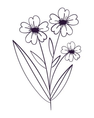 Karalama çiçekleri simgeyi izole bırakır