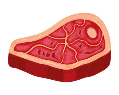 Etli biftek ikonu izole edildi