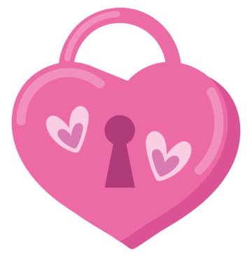 kalp şeklinde asma kilit Sevgililer Günü simgesi