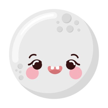 Sevimli mutlu ay simgesi izole