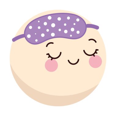 Maske simgesi izole edilmiş şirin ay