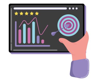 Ekran simgesindeki pazarlama diyagramı izole edildi