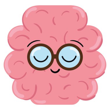Gözlük simgesi izole edilmiş beyin
