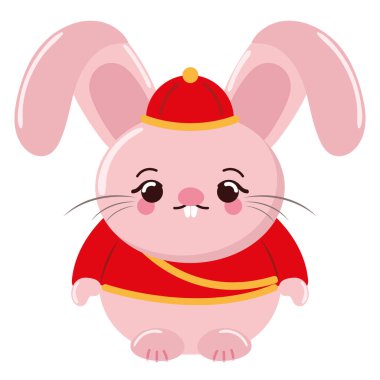 Tavşan Çin Yeni Yıl ikonu izole