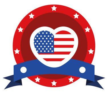 Kalp simgesinde Amerikan bayrağı izole edildi