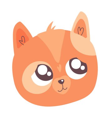 Köpek yüzlü şirin hayvan simgesi izole