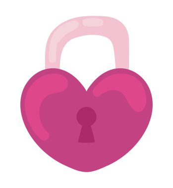 asma kilit kalp sevgililer günü simgesi izole