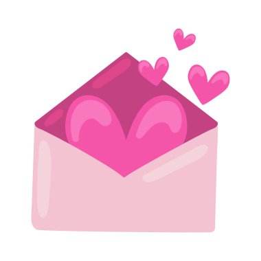 Zarf Sevgililer Günü simgesi izole edildi