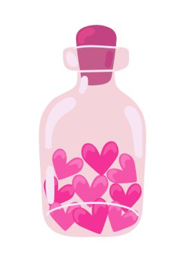 Şişe aşk sevgililer günü ikonu izole