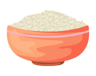 İzole edilmiş bir kase ikonunda pirinç