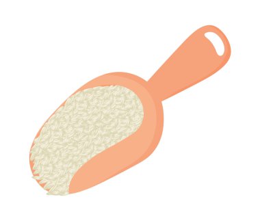 Kaşık ikonunda pirinç izole edilmiş