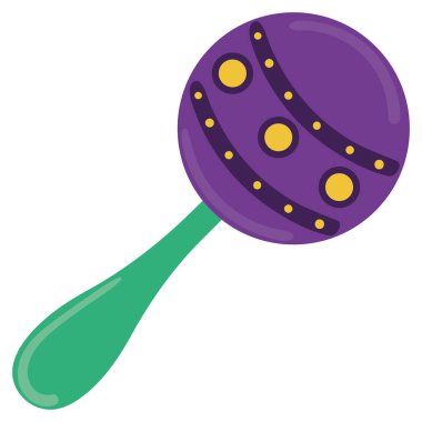 Maraca Mardi Gras simgesi izole edildi