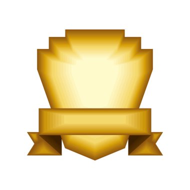 Altın Kalkan düz simge beyaz arkaplan