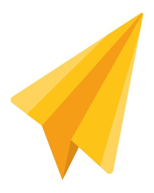 kağıt düzlem simgesi beyaz arkaplan