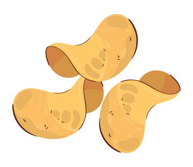 Patates cipsi fast food simgesi beyaz arkaplan