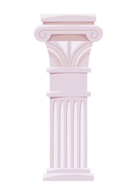Antik sütun Yunan kültür simgesi izole
