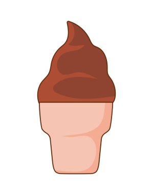 Çikolatalı dondurma fast food ikonu izole