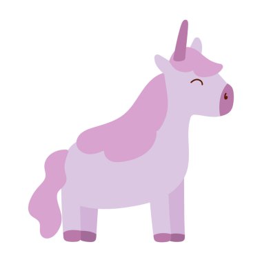 Tek boynuzlu at şirin hayvan ikonu izole edildi