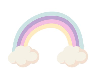 gökkuşağı ve bulut simgesi beyaz arkaplan