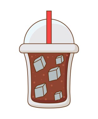 Soda fast food simgesi izole edildi