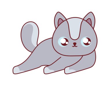 dinlenen kedi simgesi beyaz arkaplan