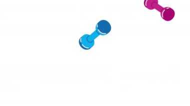 halterler ağırlık kaldırma desenli animasyon, 4k video animasyonu