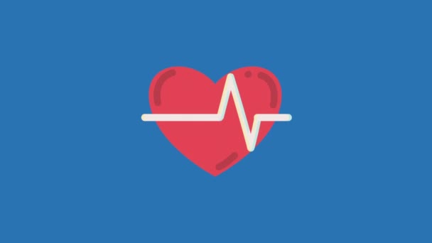 Heart Cardio Heartbeat Animation Video Animated — Stock Video