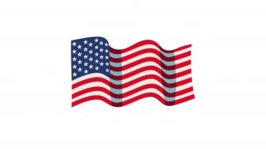 usa flag waving patriotic animation ,4k video animated