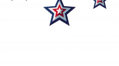 usa flag in stars animation ,4k video animated