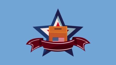 urn in stars usa election day ,4k video animated