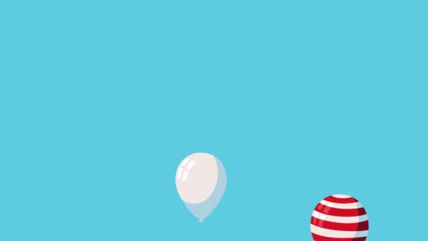 Usa Flag Balloons Helium Pattern Video Animated — Stockvideo