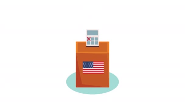 Usa Flag Election Urn Video Animated — Vídeo de stock