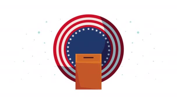 Urn Flag Usa Election Day Video Animated — 图库视频影像