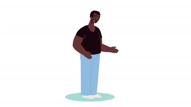 Αφρο Άνθρωπος Μιλώντας Animation Χαρακτήρα Βίντεο Κινούμενα Σχέδια — Αρχείο Βίντεο