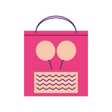 birthday paper bag icon white background