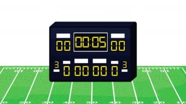 scoreboard in american football camp ,4k video animated